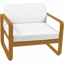 Canapés Et Fauteuils De Jardin>Camif FERMOB Fauteuil Bellevie Blanc Grisé en Aluminium - Pain d'épice