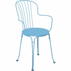Fauteuils De Jardin>Camif FERMOB Lot de 2 Fauteuils Empilables Opéra+ en Acier - Bleu Maya