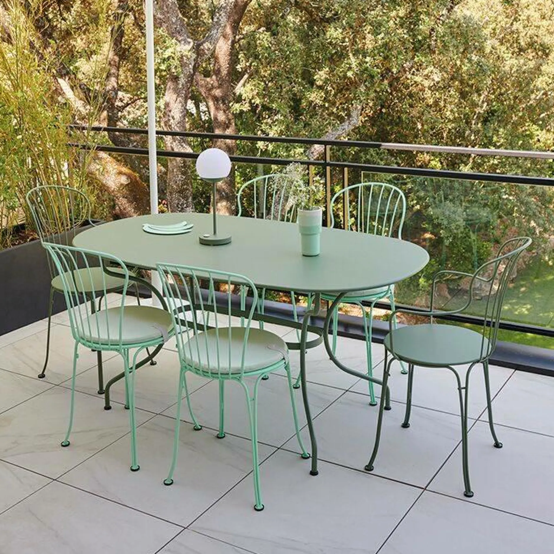 Fauteuils De Jardin>Camif FERMOB Lot de 2 Fauteuils Empilables Opéra+ en Acier - Guimauve