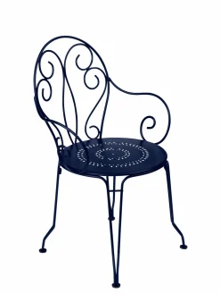 Fauteuils De Jardin>Camif FERMOB Lot de 2 Fauteuils Empilables Montmartre en Acier - Bleu Abysse