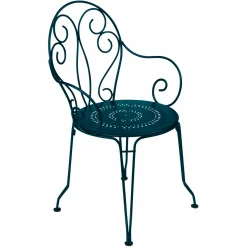 Fauteuils De Jardin>Camif FERMOB Lot de 2 Fauteuils Empilables Montmartre en Acier - Bleu Acapulco