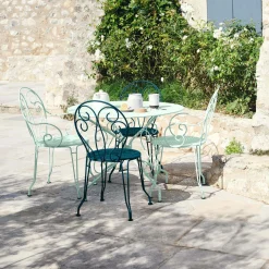 Fauteuils De Jardin>Camif FERMOB Lot de 2 Fauteuils Empilables Montmartre en Acier - Bleu Acapulco