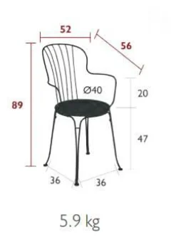 Fauteuils De Jardin></noscript>Camif FERMOB Lot de 2 Fauteuils Empilables Opéra+ en Acier - Muscade