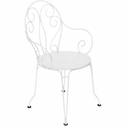 Fauteuils De Jardin>Camif FERMOB Lot de 2 Fauteuils Empilables Montmartre en Acier - Blanc