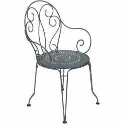 Fauteuils De Jardin>Camif FERMOB Lot de 2 Fauteuils Empilables Montmartre en Acier - Gris Orage