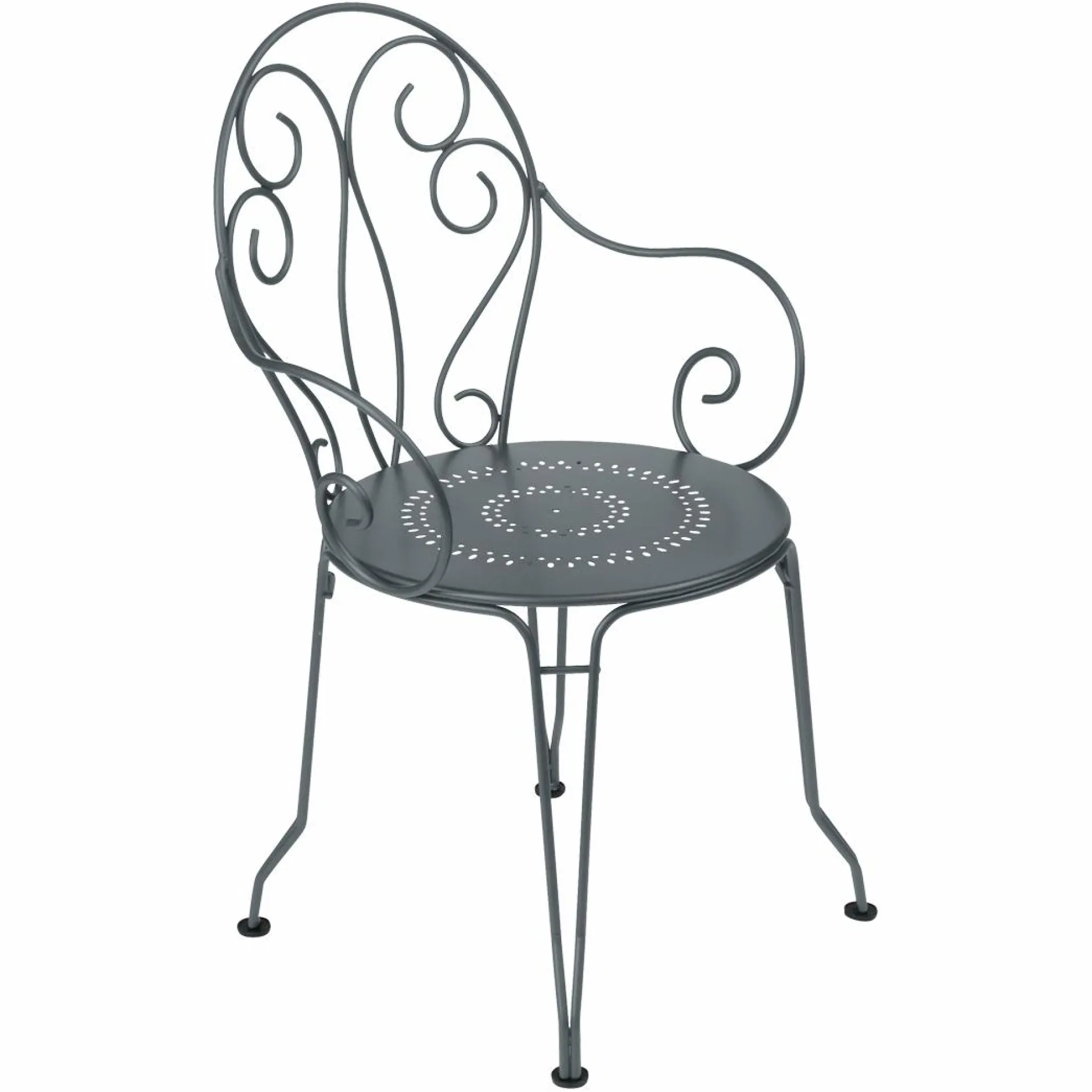 Fauteuils De Jardin>Camif FERMOB Lot de 2 Fauteuils Empilables Montmartre en Acier - Gris Orage