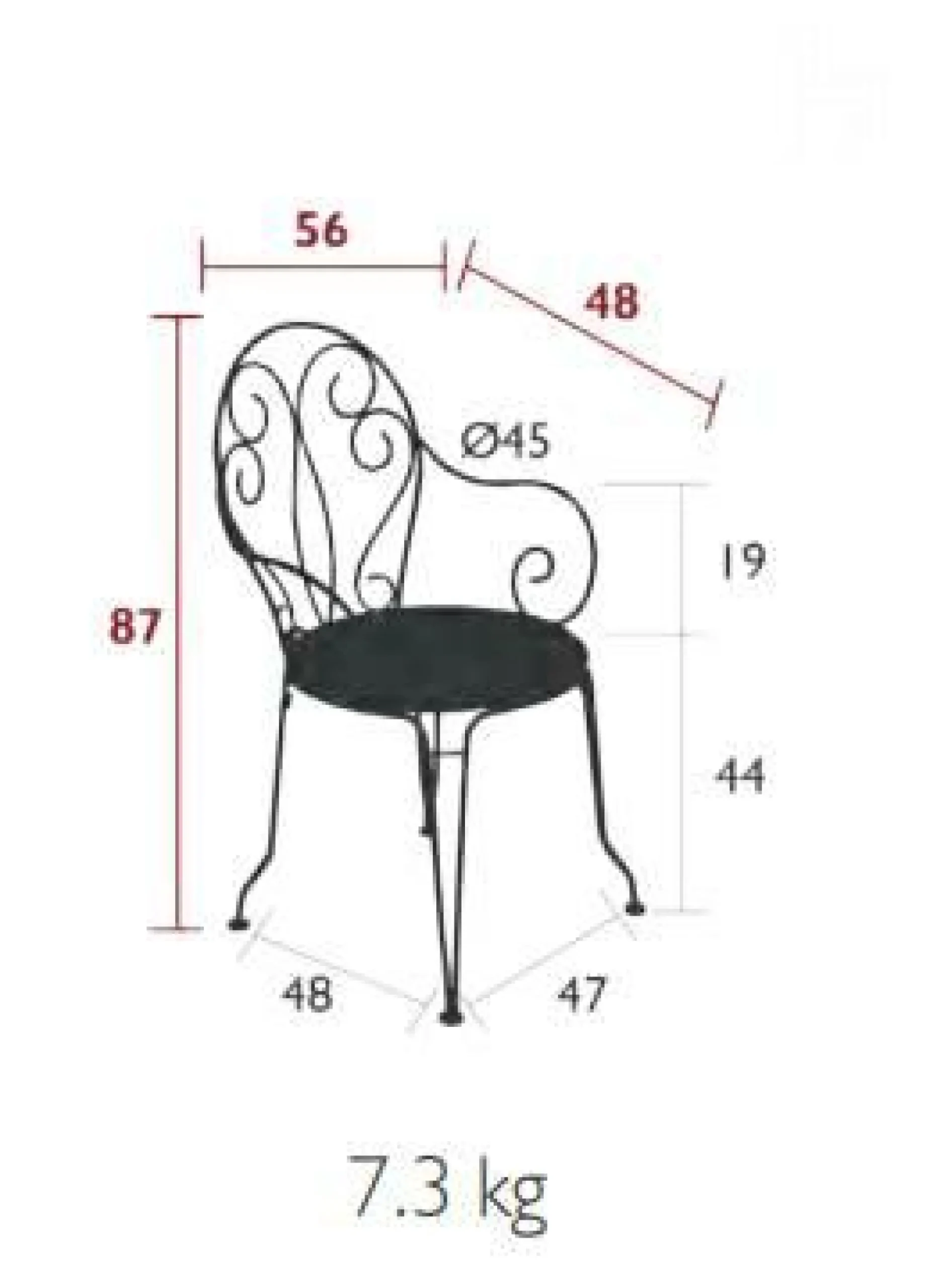 Fauteuils De Jardin>Camif FERMOB Lot de 2 Fauteuils Empilables Montmartre en Acier - Romarin