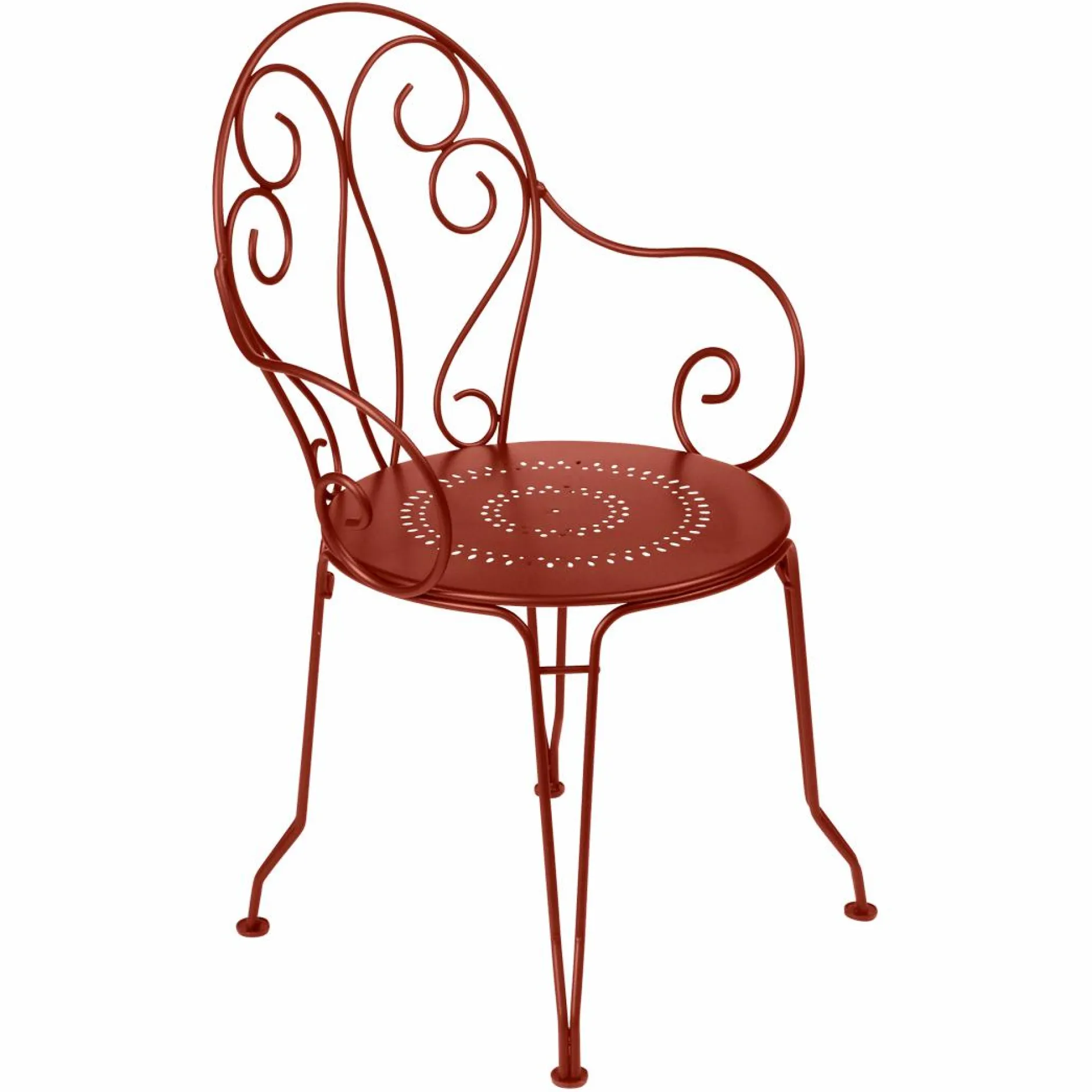 Fauteuils De Jardin>Camif FERMOB Lot de 2 Fauteuils Empilables Montmartre en Acier - Ocre Rouge