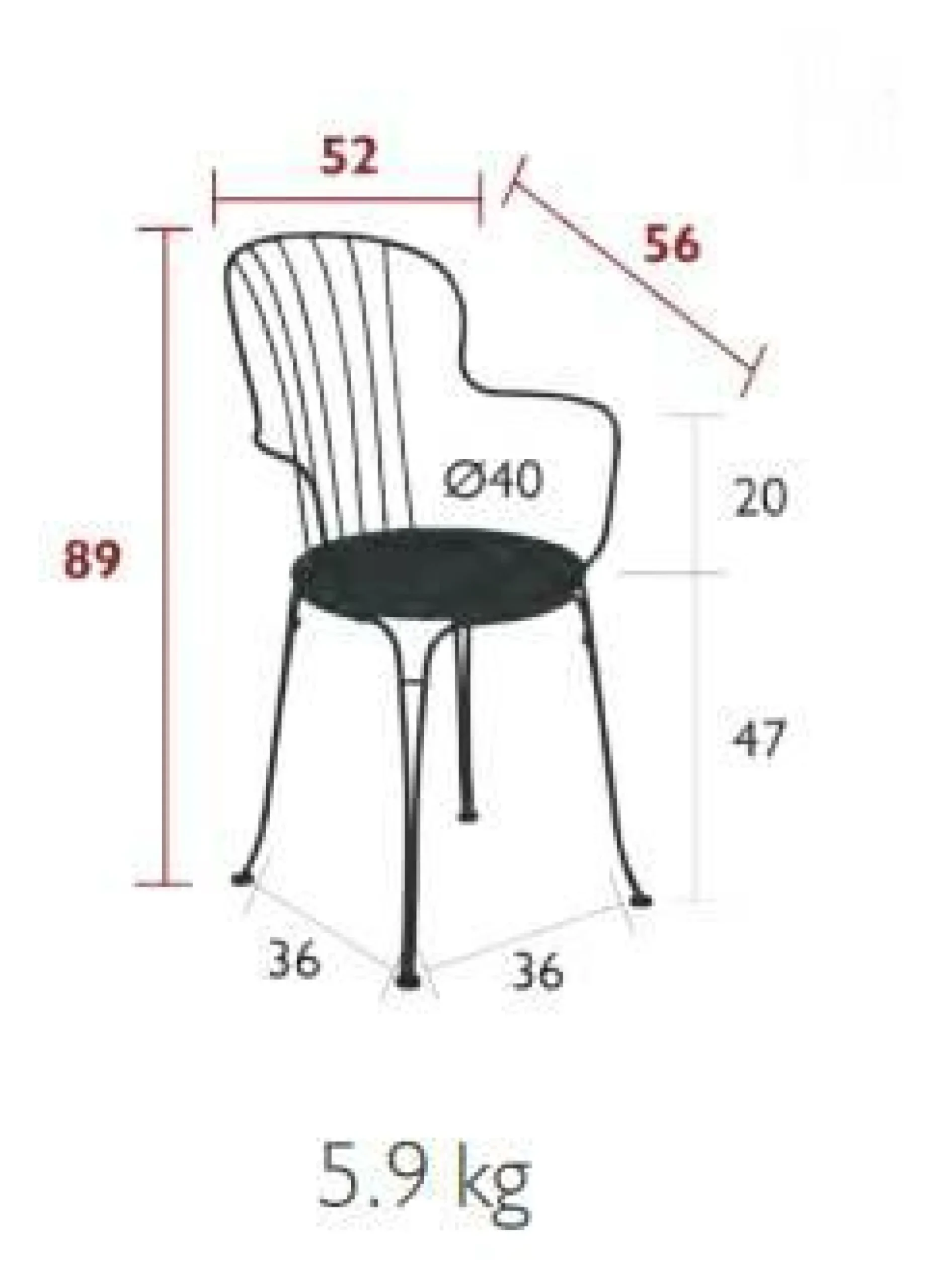 Fauteuils De Jardin>Camif FERMOB Lot de 2 Fauteuils Empilables Opéra+ en Acier - Tonka