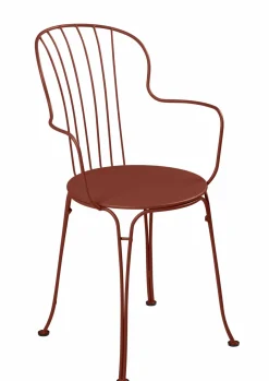 Fauteuils De Jardin>Camif FERMOB Lot de 2 Fauteuils Empilables Opéra+ en Acier - Ocre Rouge