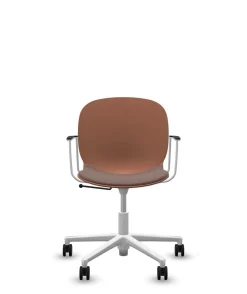 Chaises De Bureau>Camif FLOKK Chaise de bureau assise capitonnée avec accoudoirs Noor 6070S - Terracotta