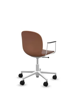 Chaises De Bureau></noscript>Camif FLOKK Chaise de bureau assise capitonnée avec accoudoirs Noor 6070S - Terracotta