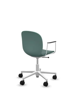 Chaises De Bureau></noscript>Camif FLOKK Chaise de bureau assise capitonnée avec accoudoirs Noor 6070S - Bleu Vert