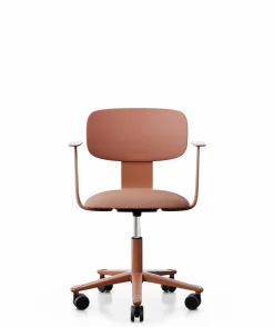 Chaises De Bureau>Camif FLOKK Chaise de bureau assise capitonnée avec accoudoirs Tion 2140 - Rose Blush