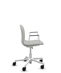 Chaises De Bureau>Camif FLOKK Chaise de bureau assise capitonnée avec accoudoirs Noor 6070S - Gris Clair