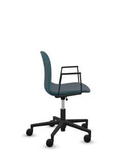 Chaises De Bureau>Camif FLOKK Chaise de bureau assise capitonnée avec accoudoirs Noor 6070S - Bleu Pétrole