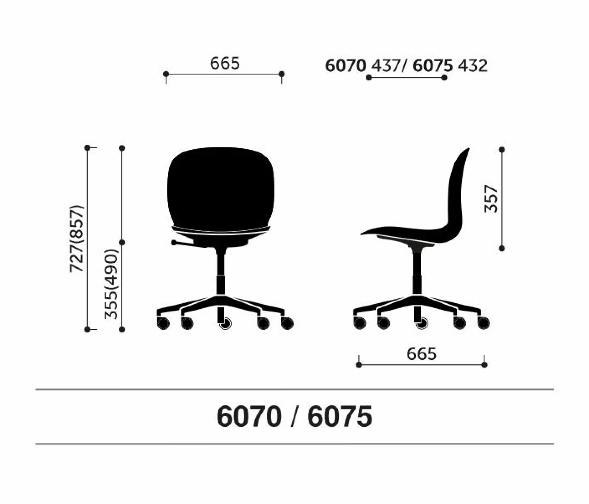 Chaises De Bureau>Camif FLOKK Chaise de bureau assise capitonnée Noor 6070S - Gris
