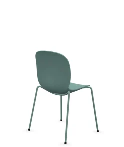 Chaises De Bureau></noscript>Camif FLOKK Chaise empilable coque polypropilène et pieds métal Noor 6050 - Bleu Vert