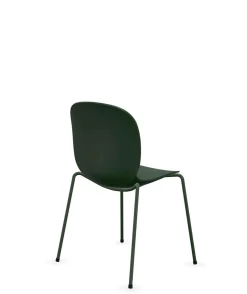 Chaises De Bureau></noscript>Camif FLOKK Chaise empilable coque polypropilène et pieds métal Noor 6050 - Vert Sapin