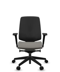 Chaises De Bureau>Camif FLOKK Fauteuil de bureau base noire et dossier résille Light Up 250SL - - Roulettes pour sol dur Assise Beige