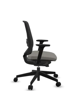 Chaises De Bureau>Camif FLOKK Fauteuil de bureau base noire et dossier résille Light Up 250SL - - Roulettes pour sol dur Assise Beige