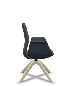 Chaises De Bureau>Camif FLOKK Fauteuil de bureau à dossier inclinable pieds bois Ellie Pro 20HW - Bleu Foncé