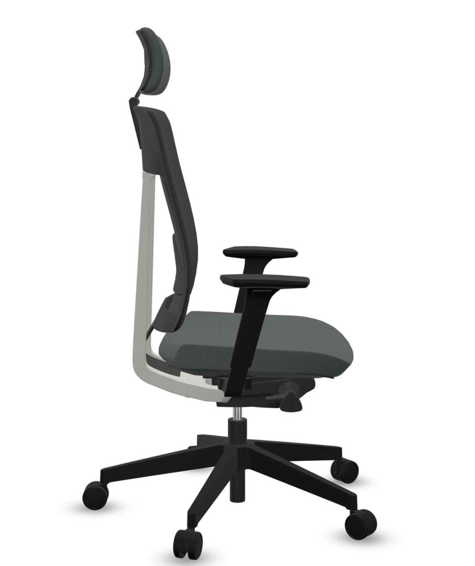 Chaises De Bureau>Camif FLOKK Fauteuil de bureau avec tétière Xenon Net 111SFL - - Roulettes pour sol dur Gris