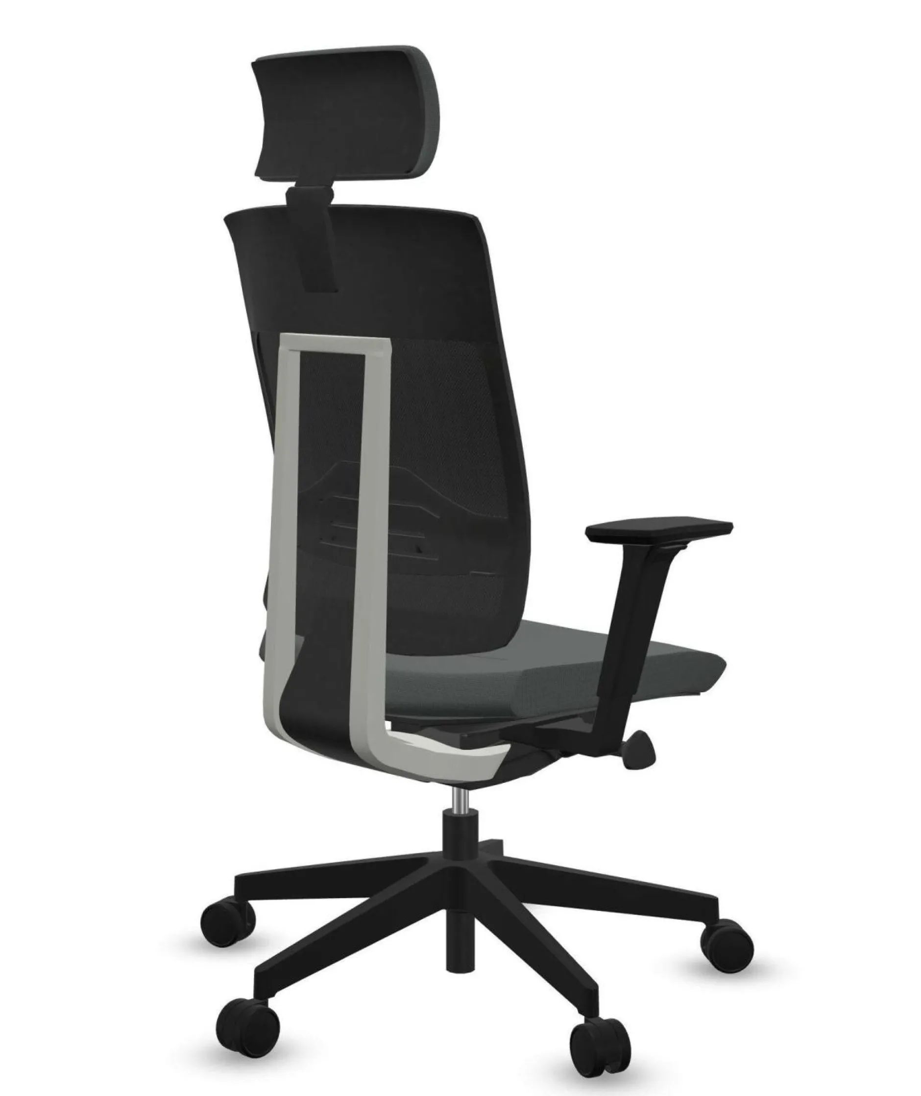 Chaises De Bureau>Camif FLOKK Fauteuil de bureau avec tétière Xenon Net 111SFL - - Roulettes pour sol dur Gris