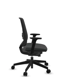 Chaises De Bureau>Camif FLOKK Fauteuil de bureau base noire et dossier résille Light Up 250SL - - Roulettes pour sol dur Assise Noire