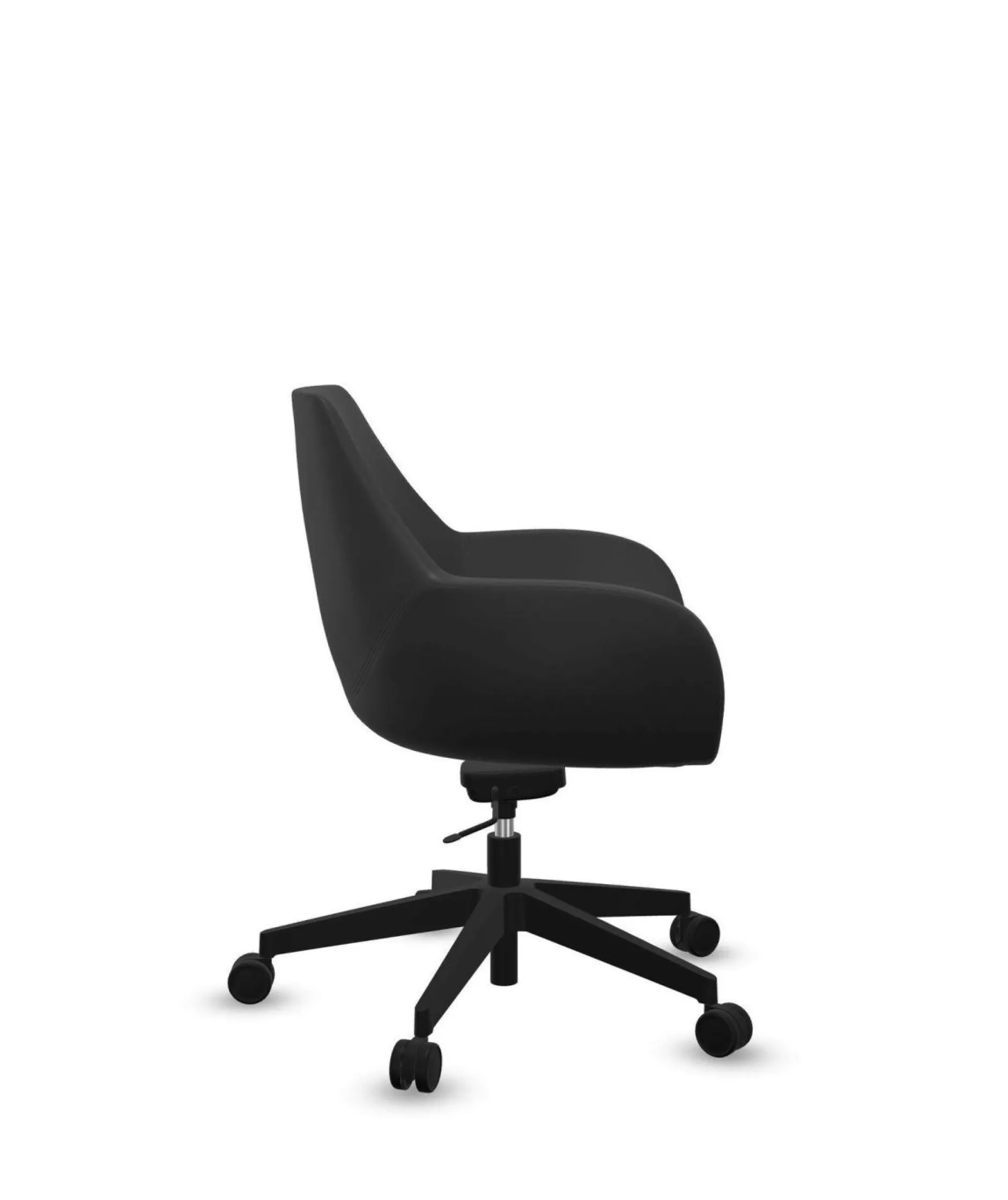 Chaises De Bureau>Camif FLOKK Fauteuil de bureau entièrement capitonné piétement 5 branches à roulettes FAN 10Z - - Roulettes pour sol dur Gris Anthracite