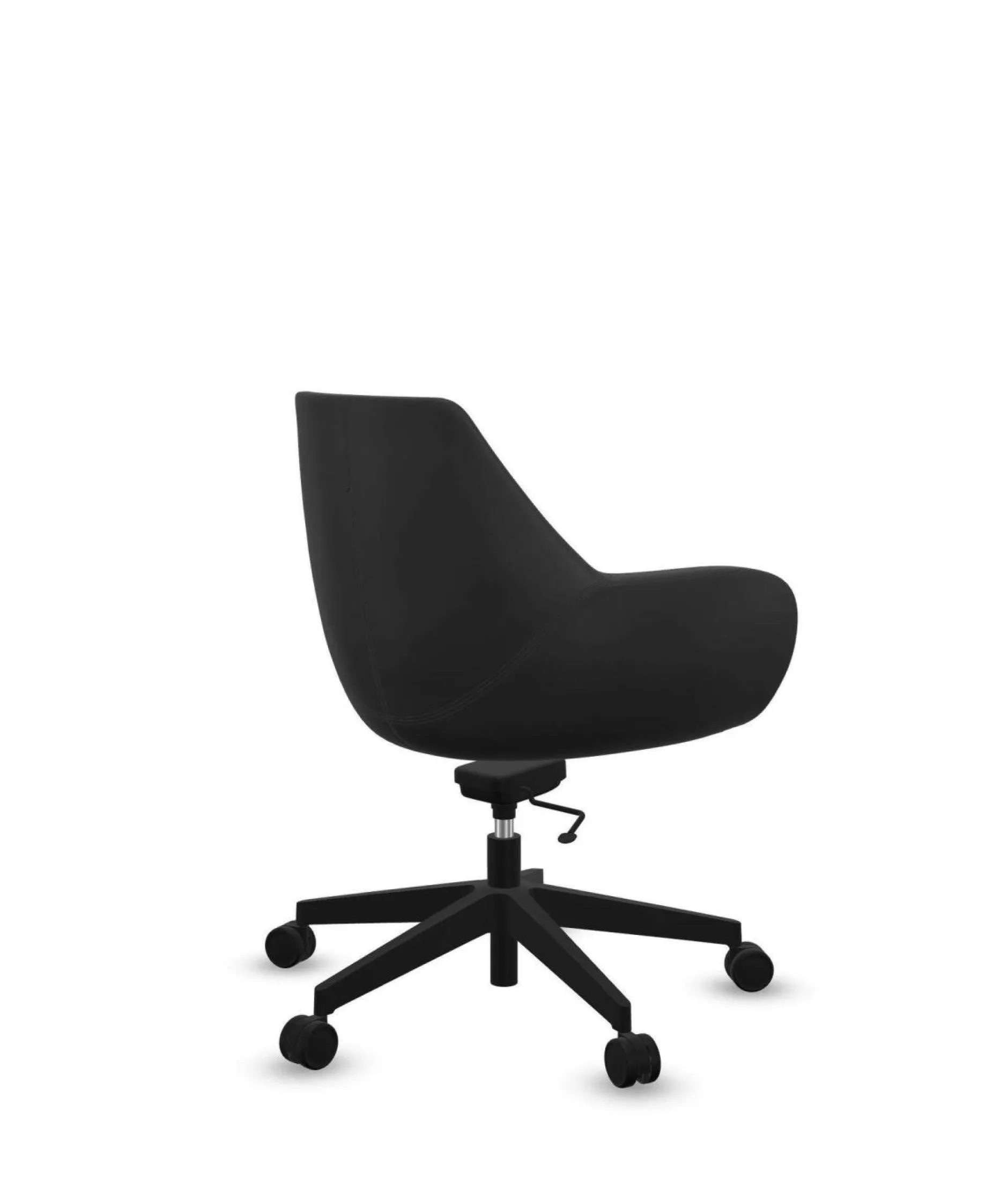 Chaises De Bureau>Camif FLOKK Fauteuil de bureau entièrement capitonné piétement 5 branches à roulettes FAN 10Z - - Roulettes pour sol dur Gris Anthracite