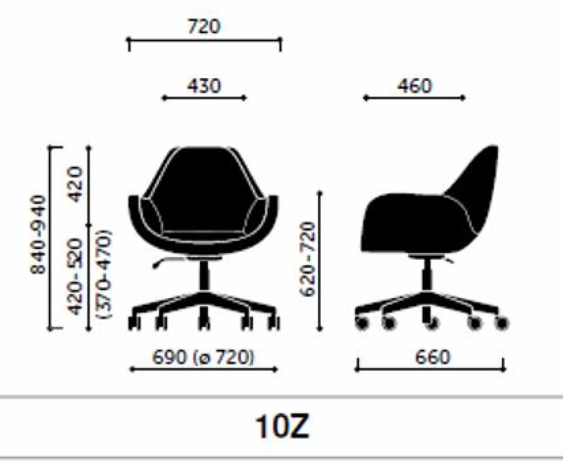 Chaises De Bureau>Camif FLOKK Fauteuil de bureau entièrement capitonné piétement 5 branches à roulettes FAN 10Z - - Roulettes pour sol dur Gris Anthracite