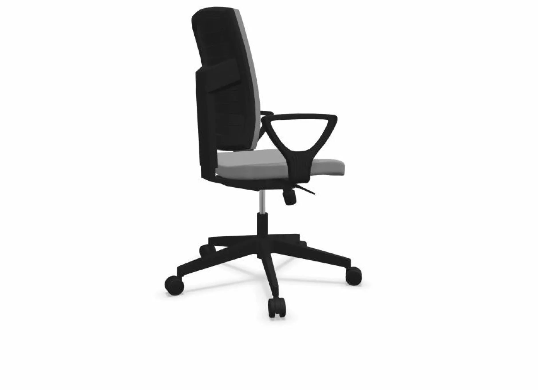 Chaises De Bureau>Camif FLOKK Fauteuil de bureau dossier capitonné et plastique noir avec accoudoirs fixes Raya 21S - - Roulettes pour sol souple Gris