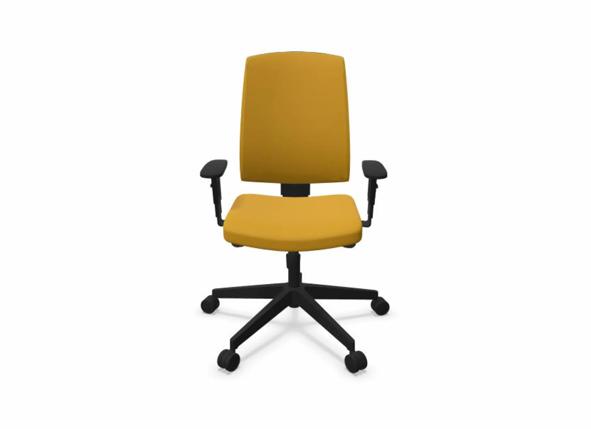 Chaises De Bureau>Camif FLOKK Fauteuil de bureau dossier capitonné et accoudoirs réglables Raya 23S - - Roulettes pour sol dur Jaune