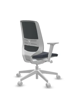 Chaises De Bureau>Camif FLOKK Fauteuil de bureau base grise et dossier résille Light Up 250SL - - Roulettes pour sol dur Assise Bleu Foncé