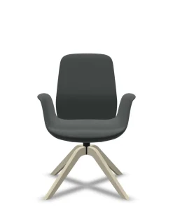 Chaises De Bureau>Camif FLOKK Fauteuil de bureau à dossier inclinable pieds bois Ellie Pro 20HW - Gris
