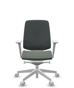 Chaises De Bureau>Camif FLOKK Fauteuil de bureau base grise et dossier résille Light Up 250SL - - Roulettes pour sol dur Assise Vert Sauge