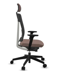 Chaises De Bureau>Camif FLOKK Fauteuil de bureau avec tétière Xenon Net 111SFL - - Roulettes pour sol dur Terracotta