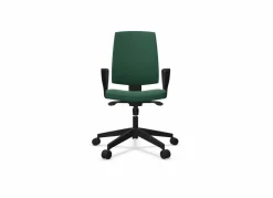 Chaises De Bureau>Camif FLOKK Fauteuil de bureau dossier capitonné et plastique noir avec accoudoirs fixes Raya 21S - - Roulettes pour sol dur Vert