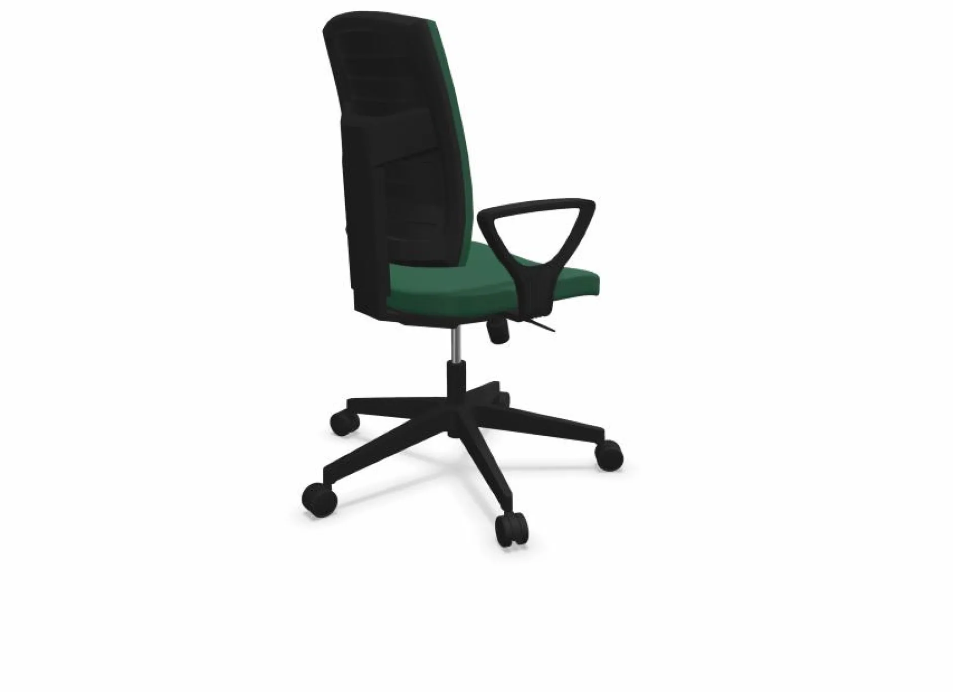 Chaises De Bureau>Camif FLOKK Fauteuil de bureau dossier capitonné et plastique noir avec accoudoirs fixes Raya 21S - - Roulettes pour sol dur Vert