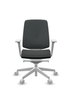 Chaises De Bureau>Camif FLOKK Fauteuil de bureau base grise et dossier résille Light Up 250SL - - Roulettes pour sol dur Assise Noire