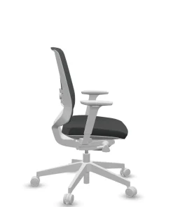 Chaises De Bureau>Camif FLOKK Fauteuil de bureau base grise et dossier résille Light Up 250SL - - Roulettes pour sol dur Assise Noire