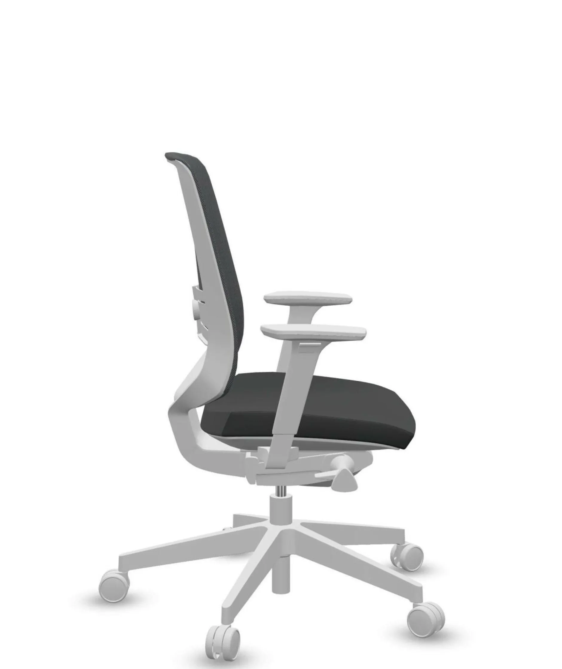 Chaises De Bureau>Camif FLOKK Fauteuil de bureau base grise et dossier résille Light Up 250SL - - Roulettes pour sol dur Assise Noire