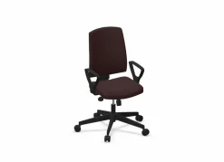 Chaises De Bureau>Camif FLOKK Fauteuil de bureau dossier capitonné et plastique noir avec accoudoirs fixes Raya 21S - - Roulettes pour sol dur Brique