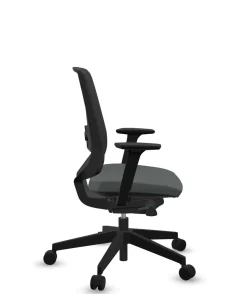 Chaises De Bureau>Camif FLOKK Fauteuil de bureau base noire et dossier résille Light Up 250SL - - Roulettes pour sol dur Assise Grise