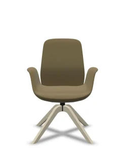 Chaises De Bureau>Camif FLOKK Fauteuil de bureau à dossier inclinable pieds bois Ellie Pro 20HW - Jaune