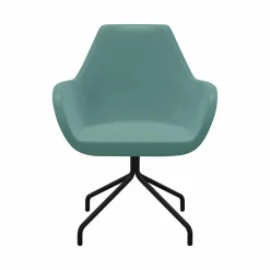 Chaises De Bureau>Camif FLOKK Fauteuil entièrement capitonné piètement 4 branches métal FAN 10H - Bleu Vert