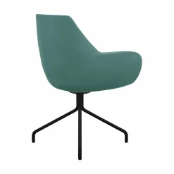 Chaises De Bureau></noscript>Camif FLOKK Fauteuil entièrement capitonné piètement 4 branches métal FAN 10H - Bleu Vert