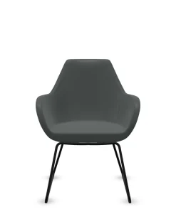 Chaises De Bureau>Camif FLOKK Fauteuil entièrement capitonné pieds luge Fan 10V - Gris