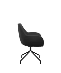 Chaises De Bureau>Camif FLOKK Fauteuil entièrement capitonné piètement 4 branches métal FAN 10H - Gris Anthracite